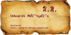 Udvardi Mátyás névjegykártya